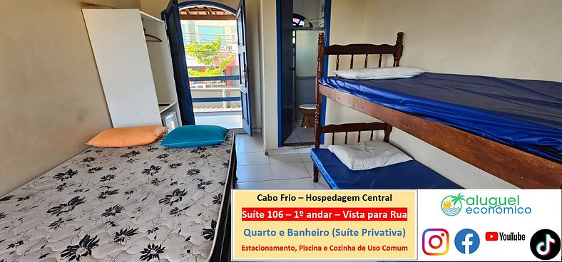 Alojamiento Céntrico - Suite 106 - Cabo Frio - Alquiler Econ