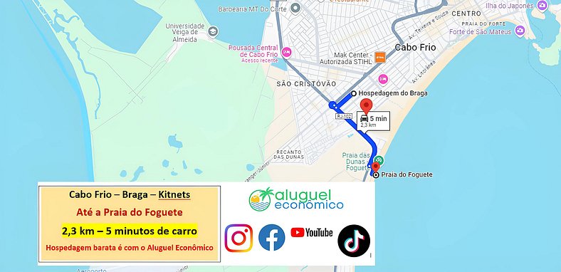 Braga - Kitnet 02 - Cabo Frio - Alquiler Económico