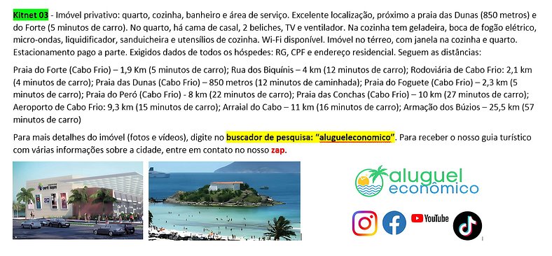 Braga - Kitnet 03 - Cabo Frio - Aluguel Econômico