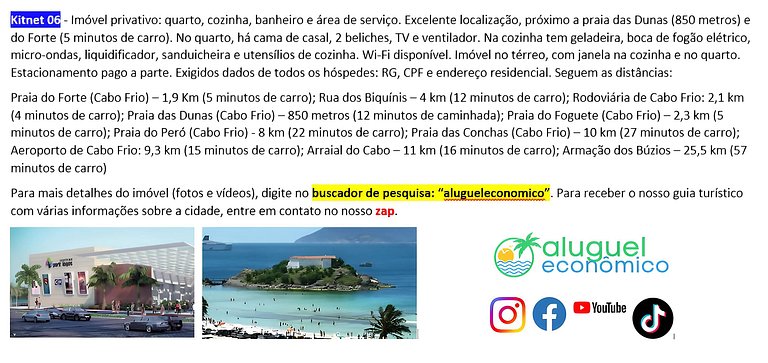 Braga - Kitnet 06 - Cabo Frio - Alquiler Económico