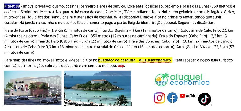 Braga - Kitnet 08 - Cabo Frio - Alquiler Económico