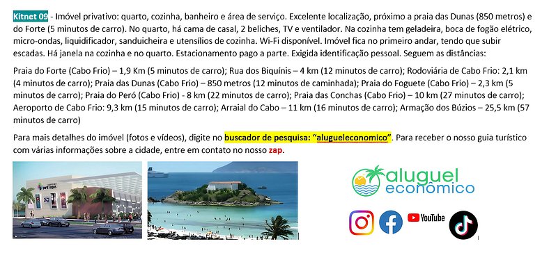 Braga - Kitnet 09 - Cabo Frio - Alquiler Económico