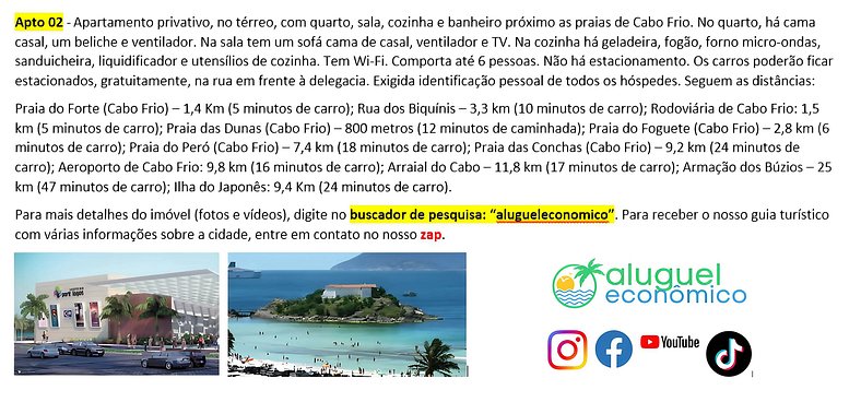 Braga - Kitnet 14 - Cabo Frio - Alquiler Económico