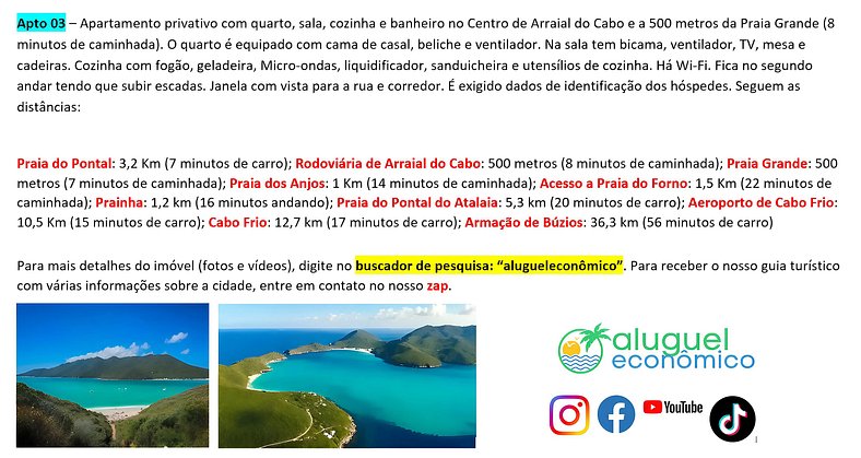 Brisas do Farol - Apt 03 - Arraial do Cabo - Economic Rent