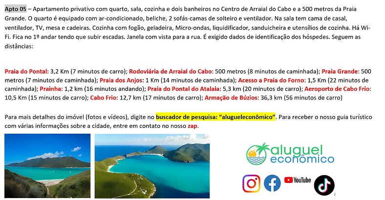 Brisas do Farol - Apt 05 - Arraial do Cabo - Economic Rent