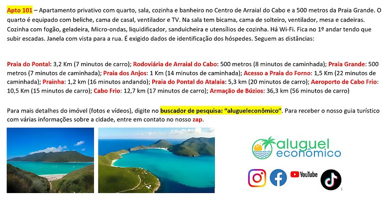 Brisas do Farol - Apto 101 - Arraial do Cabo - Alquiler Econ