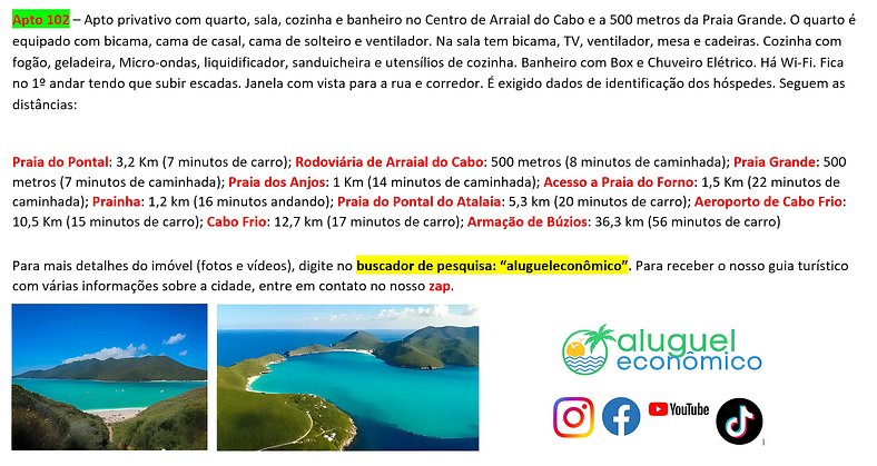 Brisas do Farol - Apto 102 - Arraial do Cabo - Alquiler Econ