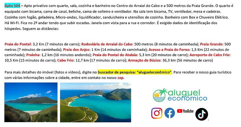 Brisas do Farol - Apto 104 - Arraial do Cabo - Alquiler Econ