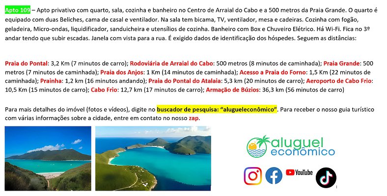 Brisas do Farol - Apto 109 - Arraial do Cabo - Alquiler Econ