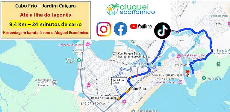 Cabo Frio - Kitnet 102 - Jardim Caiçara - Aluguel Econômico