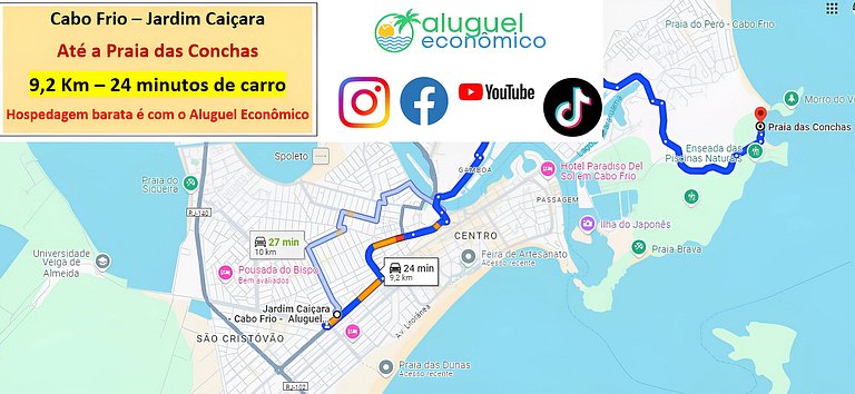 Cabo Frio - Kitnet 102 - Jardim Caiçara - Aluguel Econômico