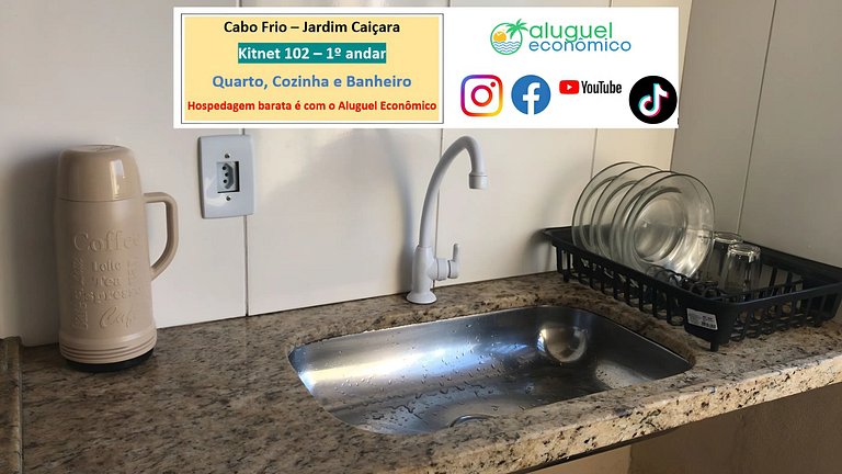 Cabo Frio - Kitnet 102 - Jardim Caiçara - Aluguel Econômico