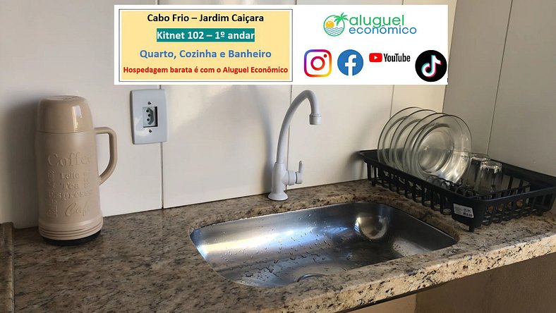 Cabo Frio - Kitnet 102 - Jardim Caiçara - Aluguel Econômico