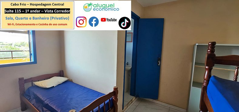 Central Accommodation - Studio 115 - Cabo Frio - Economic Re