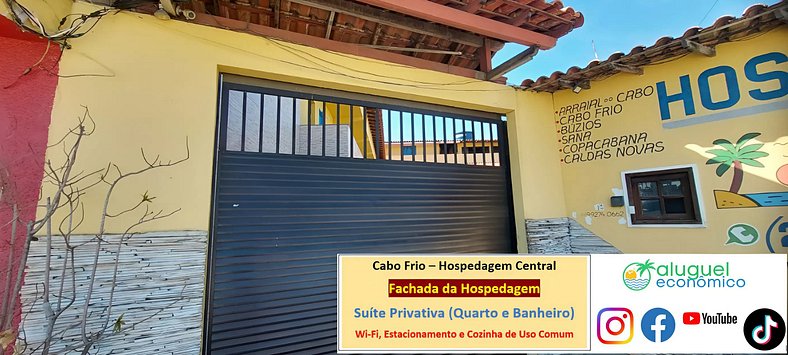 Central Accommodation - Suite 01 - Cabo Frio - Economic Rent