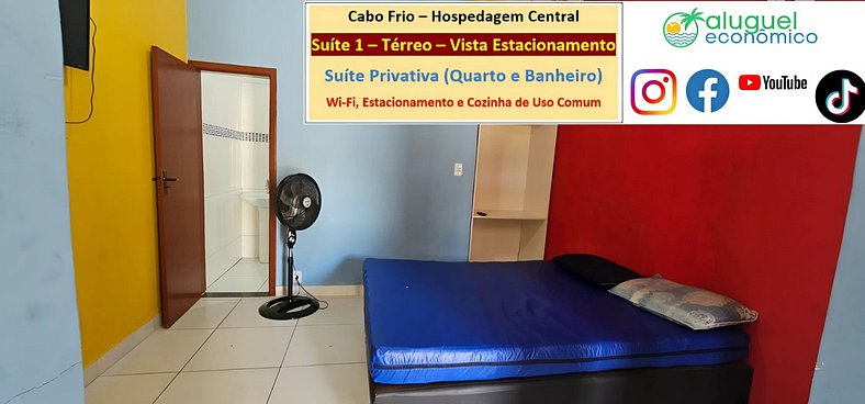 Central Accommodation - Suite 01 - Cabo Frio - Economic Rent