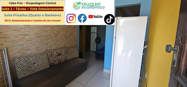 Central Accommodation - Suite 01 - Cabo Frio - Economic Rent