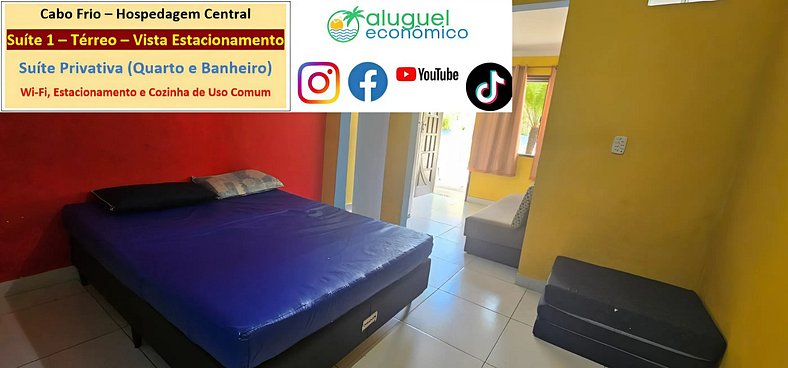 Central Accommodation - Suite 01 - Cabo Frio - Economic Rent