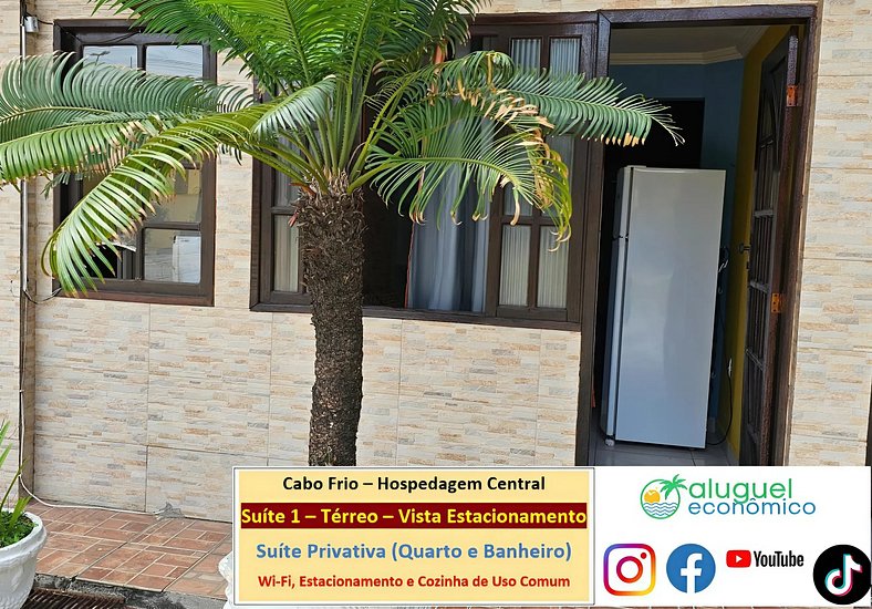 Central Accommodation - Suite 01 - Cabo Frio - Economic Rent