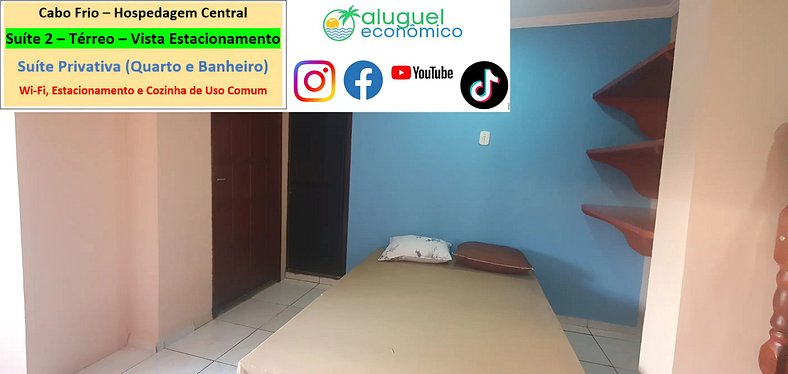 Central Accommodation - Suite 02 - Cabo Frio - Economic Rent