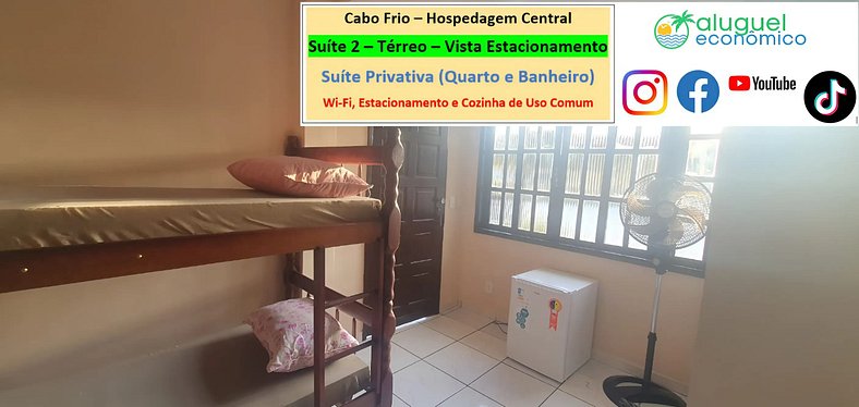 Central Accommodation - Suite 02 - Cabo Frio - Economic Rent