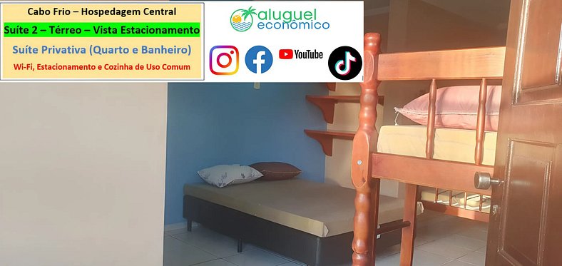 Central Accommodation - Suite 02 - Cabo Frio - Economic Rent