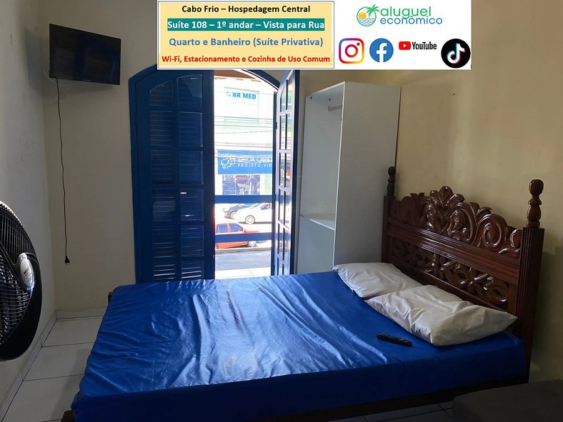 Central Accommodation - Suite 108 - Cabo Frio - Economic Ren