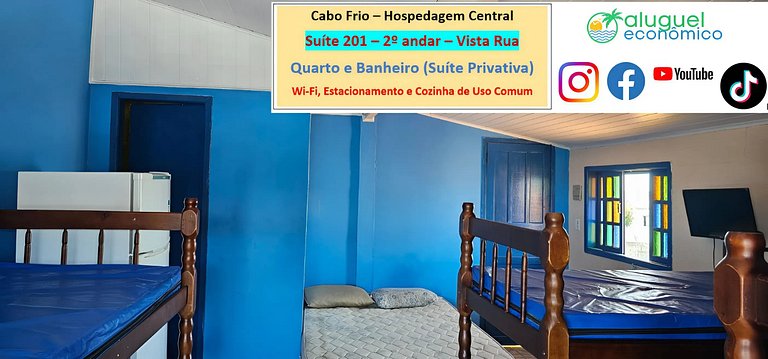 Central Accommodation - Suite 201 - Cabo Frio - Economic Ren