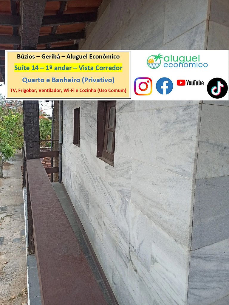 Geribá - Búzios - Suíte 14 - Aluguel Econômico