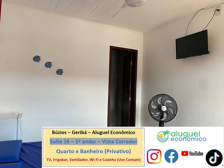 Geribá - Búzios - Suíte 17 - Aluguel Econômico