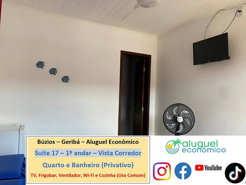 Geribá - Búzios - Suíte 17 - Aluguel Econômico