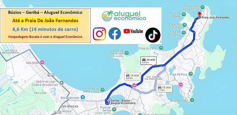 Geribá - Búzios - Suíte 18 - Aluguel Econômico