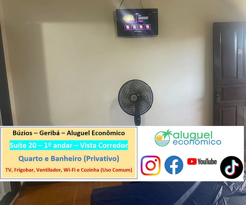 Geribá - Búzios - Suíte 20 - Aluguel Econômico