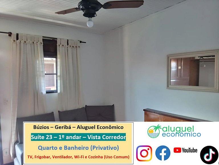 Geribá - Búzios - Suíte 23 - Aluguel Econômico