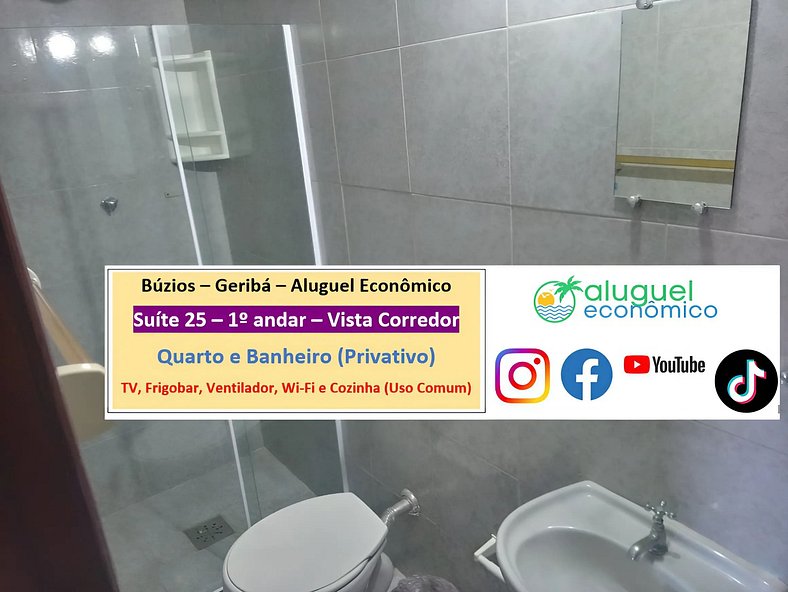 Geribá - Búzios - Suíte 25 - Aluguel Econômico