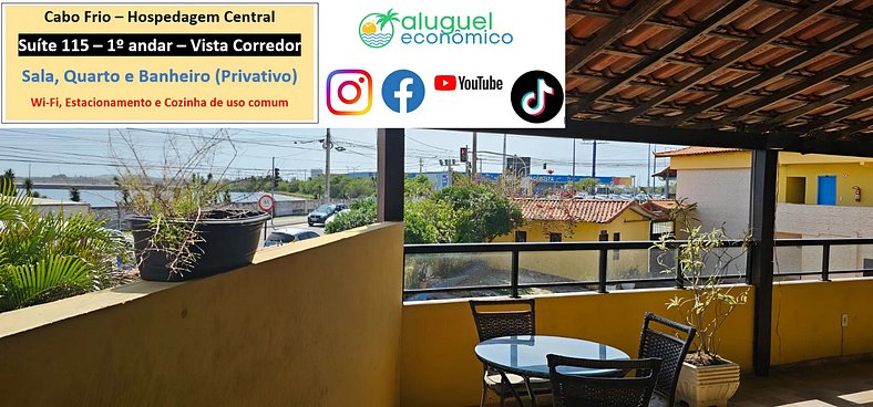 Hospedagem Central - Studio 115 - Cabo Frio - Aluguel Econôm