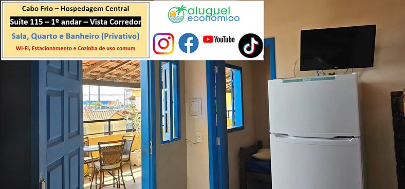 Hospedagem Central - Studio 115 - Cabo Frio - Aluguel Econôm