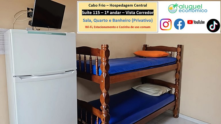 Hospedagem Central - Studio 115 - Cabo Frio - Aluguel Econôm