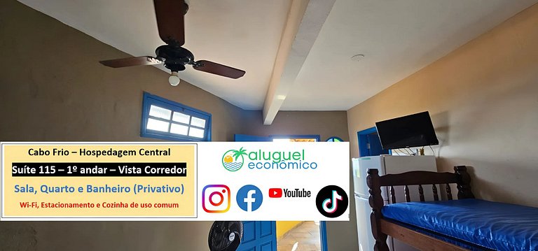 Hospedagem Central - Studio 115 - Cabo Frio - Aluguel Econôm