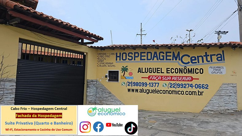 Hospedagem Central - Suíte 01 - Cabo Frio - Aluguel Econômic