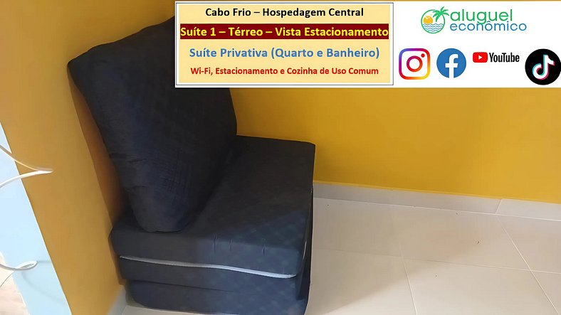 Hospedagem Central - Suíte 01 - Cabo Frio - Aluguel Econômic