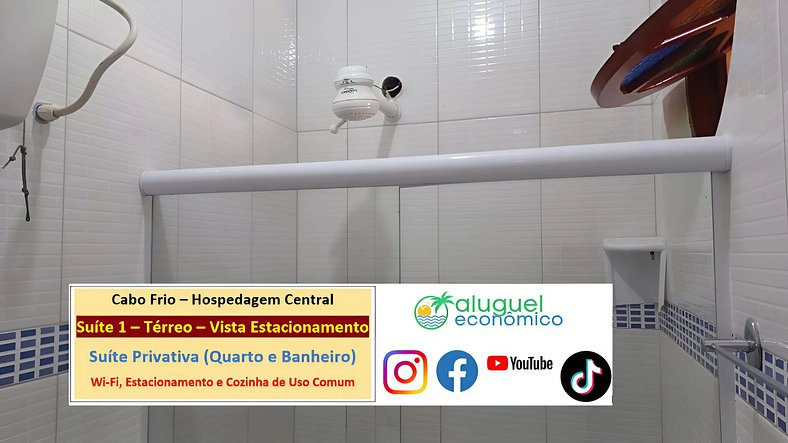 Hospedagem Central - Suíte 01 - Cabo Frio - Aluguel Econômic