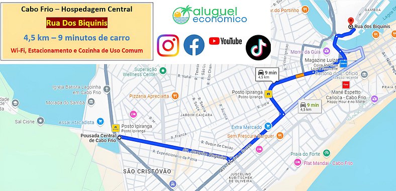 Hospedagem Central - Suíte 101 - Cabo Frio - Aluguel Econômi