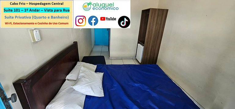 Hospedagem Central - Suíte 101 - Cabo Frio - Aluguel Econômi