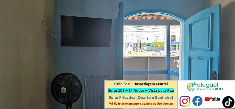 Hospedagem Central - Suíte 101 - Cabo Frio - Aluguel Econômi