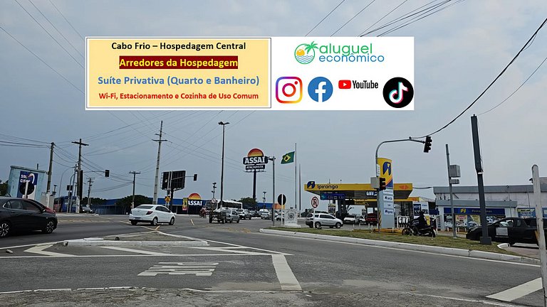 Hospedagem Central - Suíte 102 - Cabo Frio - Aluguel Econômi