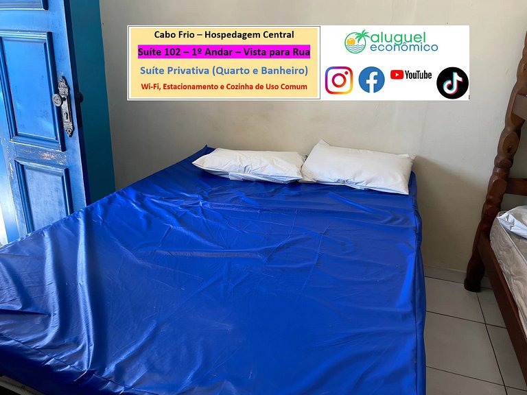 Hospedagem Central - Suíte 102 - Cabo Frio - Aluguel Econômi