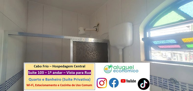 Hospedagem Central - Suíte 103 - Cabo Frio - Aluguel Econômi