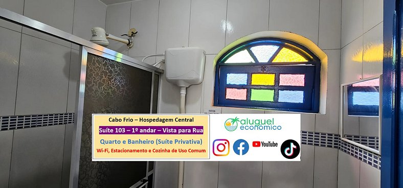 Hospedagem Central - Suíte 103 - Cabo Frio - Aluguel Econômi