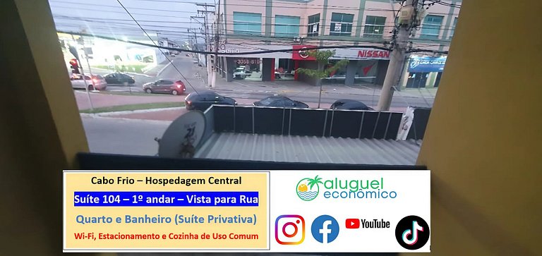 Hospedagem Central - Suíte 104 - Cabo Frio - Aluguel Econômi